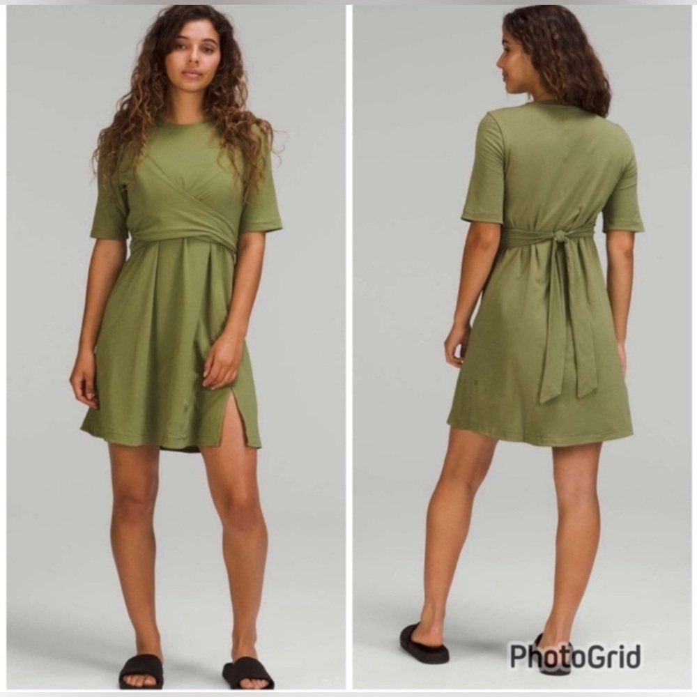 EUC Lululemon Wrap-Front T-Shirt Dress